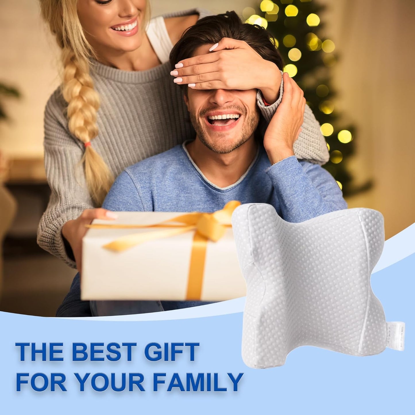 Sleeping Cuddle Pillow for Couple, Memory Foam Arched U-Shaped Arm Hole Pillow, Providing Comfort and Support in Travel Rest Office and Bed