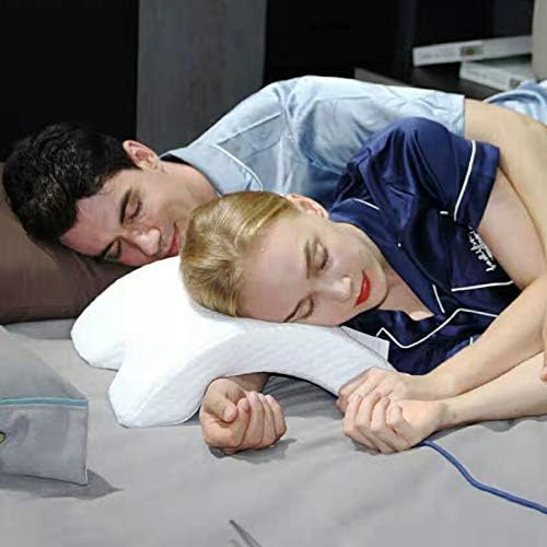 Sleeping Cuddle Pillow for Couple, Memory Foam Arched U-Shaped Arm Hole Pillow, Providing Comfort and Support in Travel Rest Office and Bed